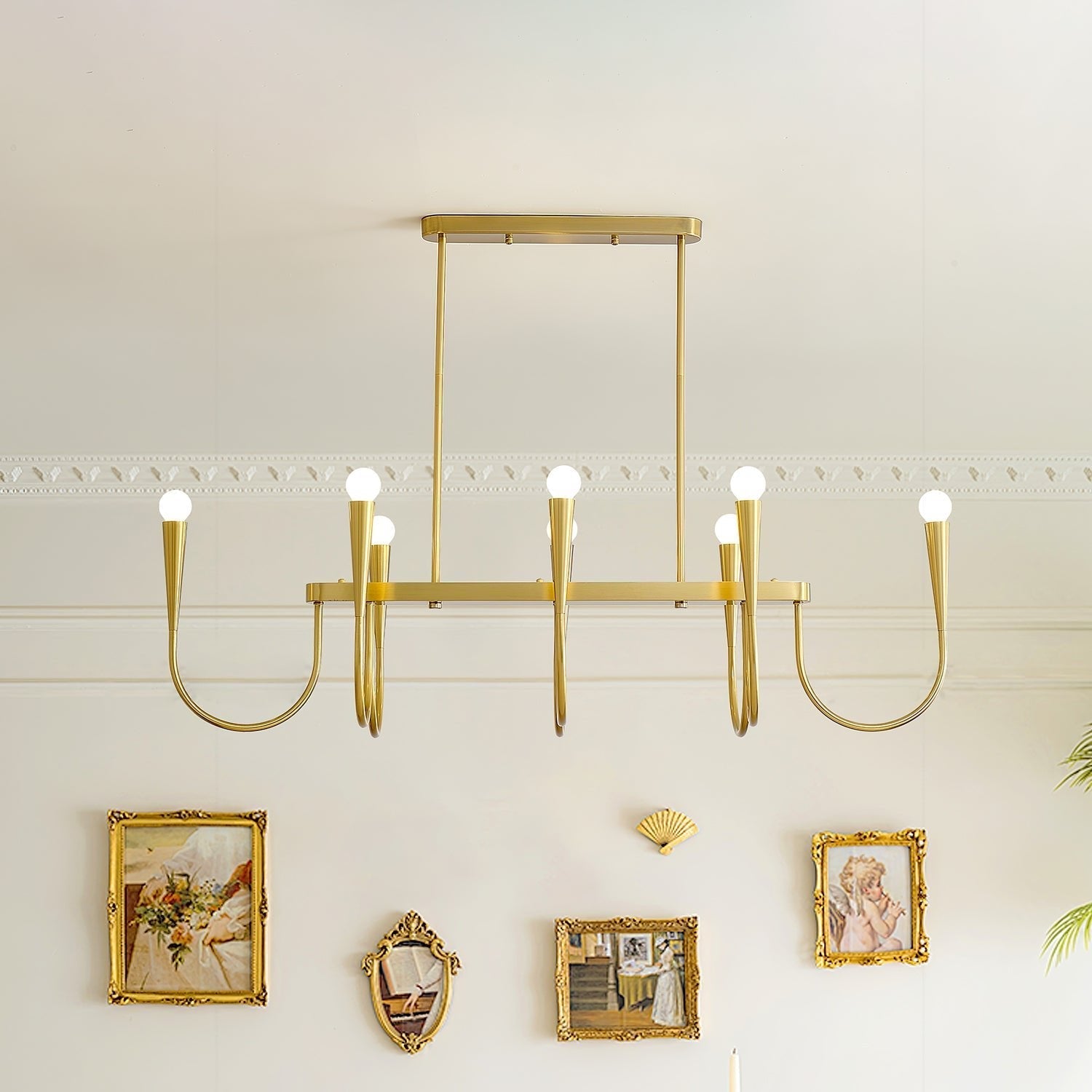 Lustra Chandelier Gold Symphony Curved Elegant-Neutral Decor