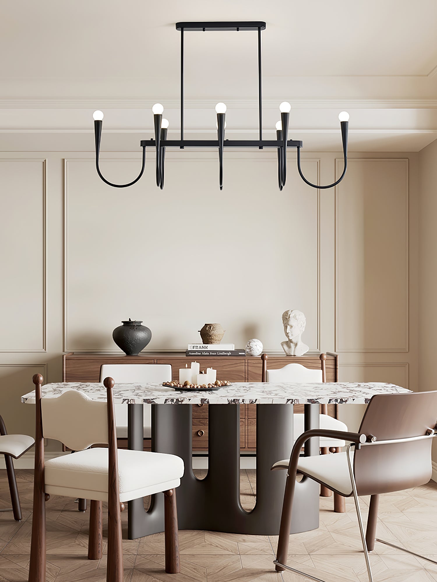 Lustra Chandelier Gold Symphony Curved Elegant-Neutral Decor