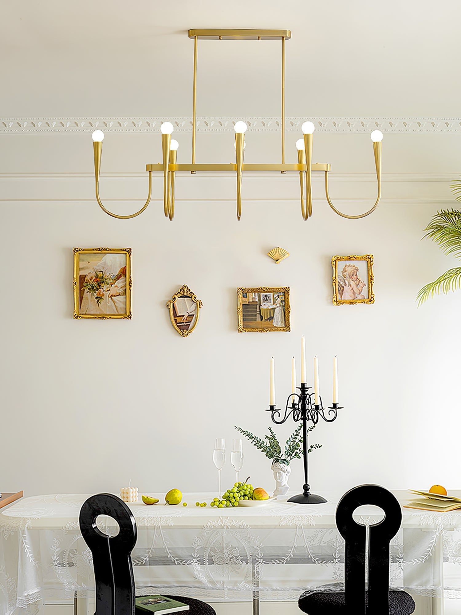 Lustra Chandelier Gold Symphony Curved Elegant-Neutral Decor