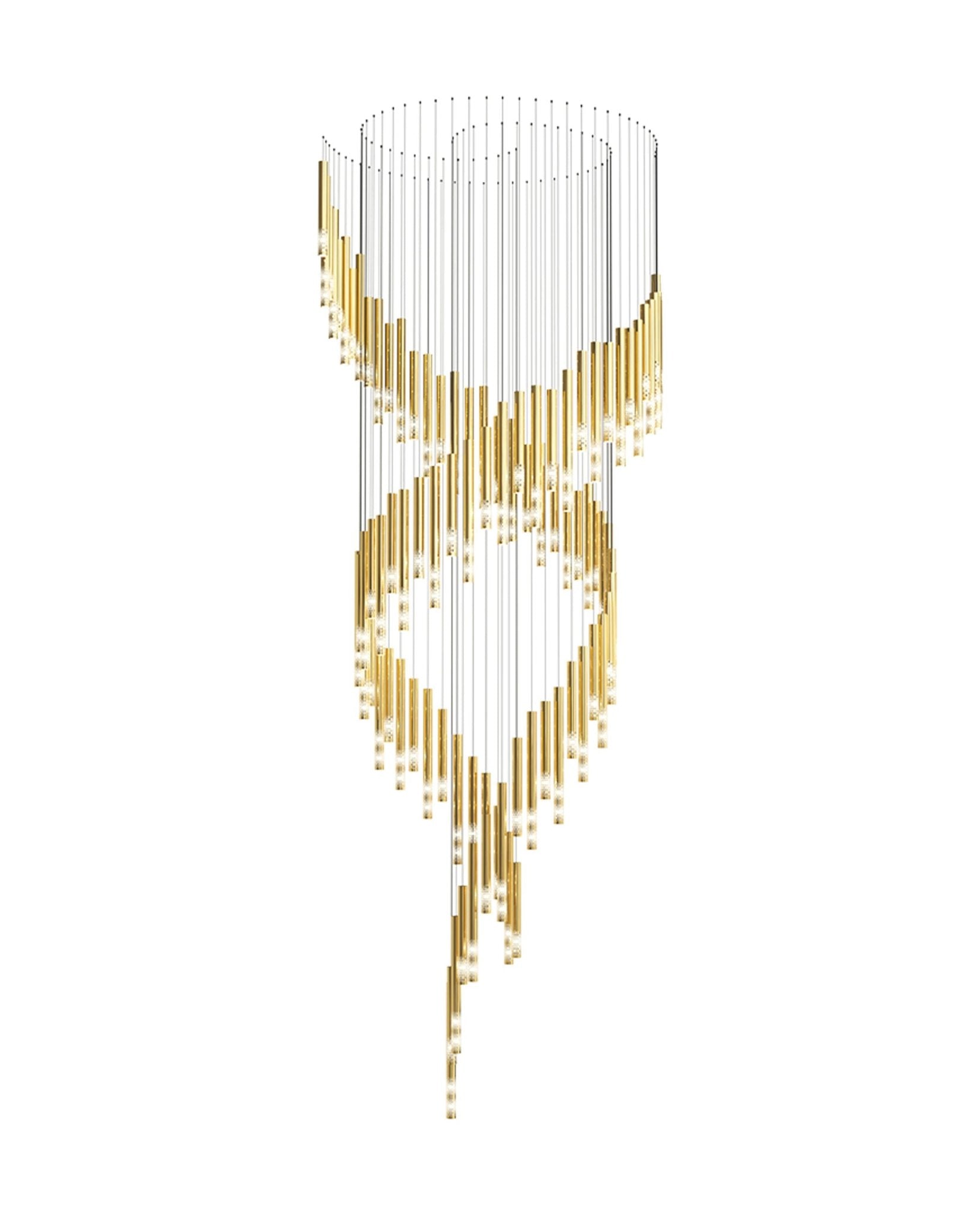 Ovynira Gold Rod Chandelier-Neutral Decor