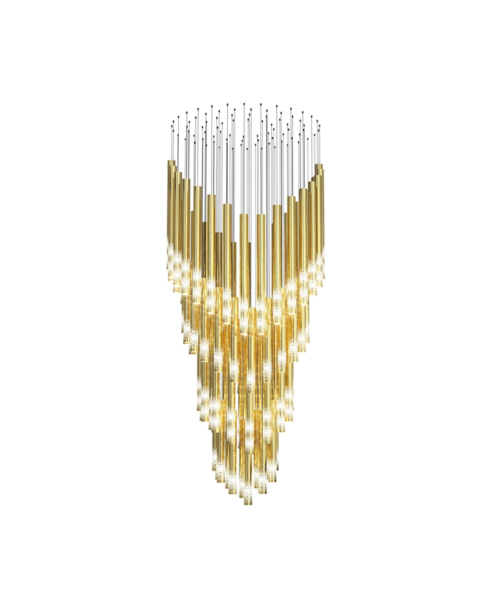 Ovynira Gold Rod Chandelier-Neutral Decor