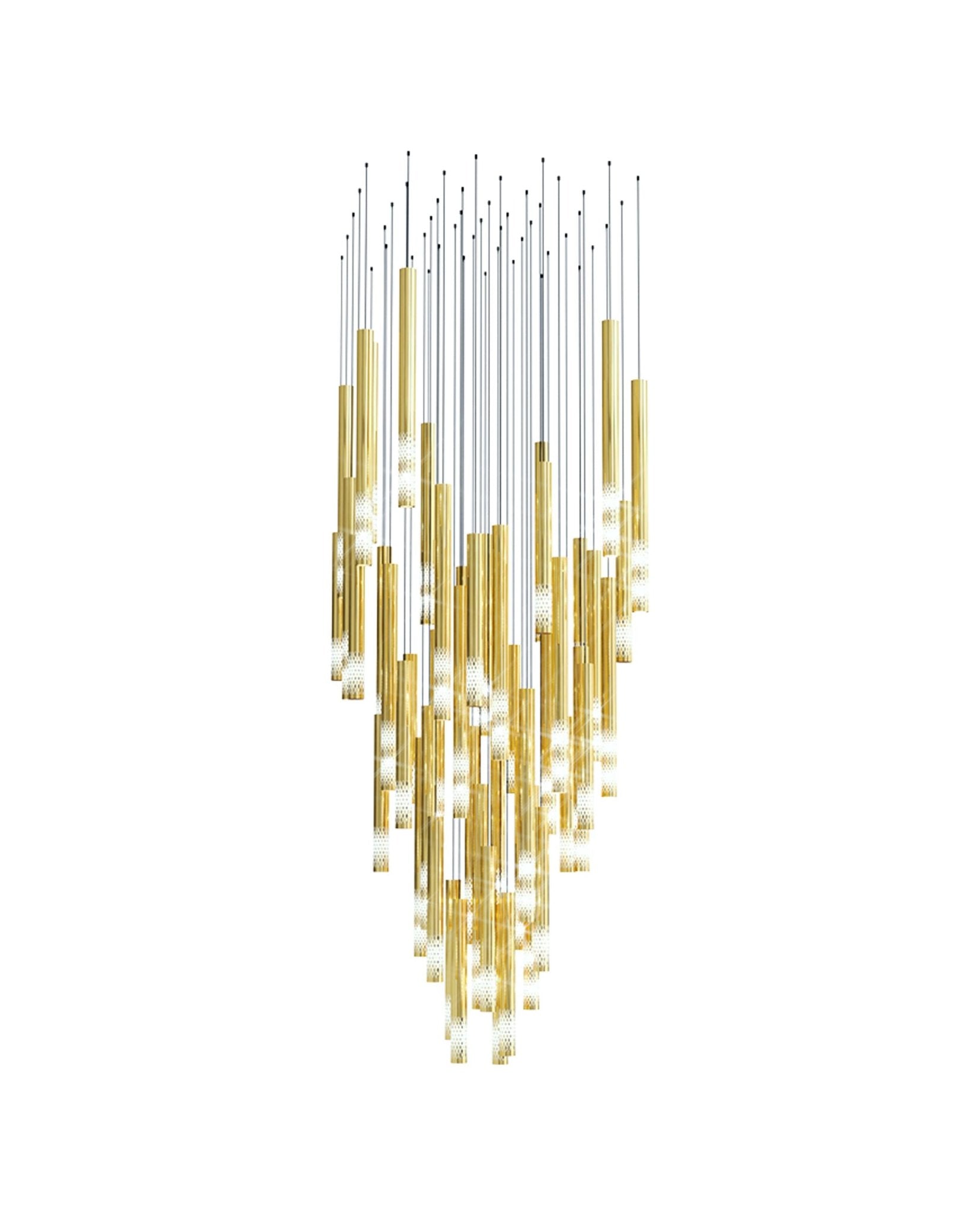 Ovynira Gold Rod Chandelier-Neutral Decor