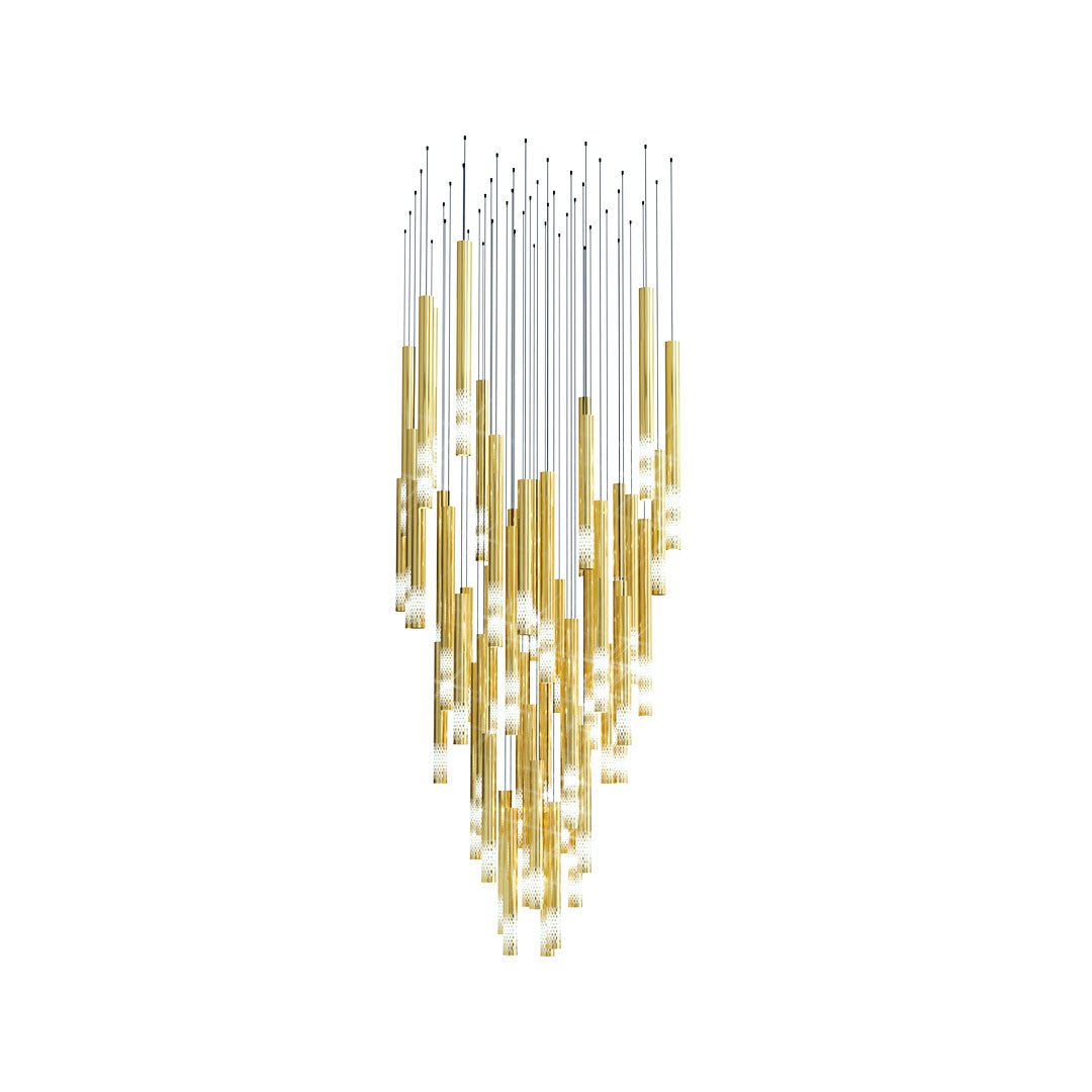 Ovynira Gold Rod Chandelier-Neutral Decor