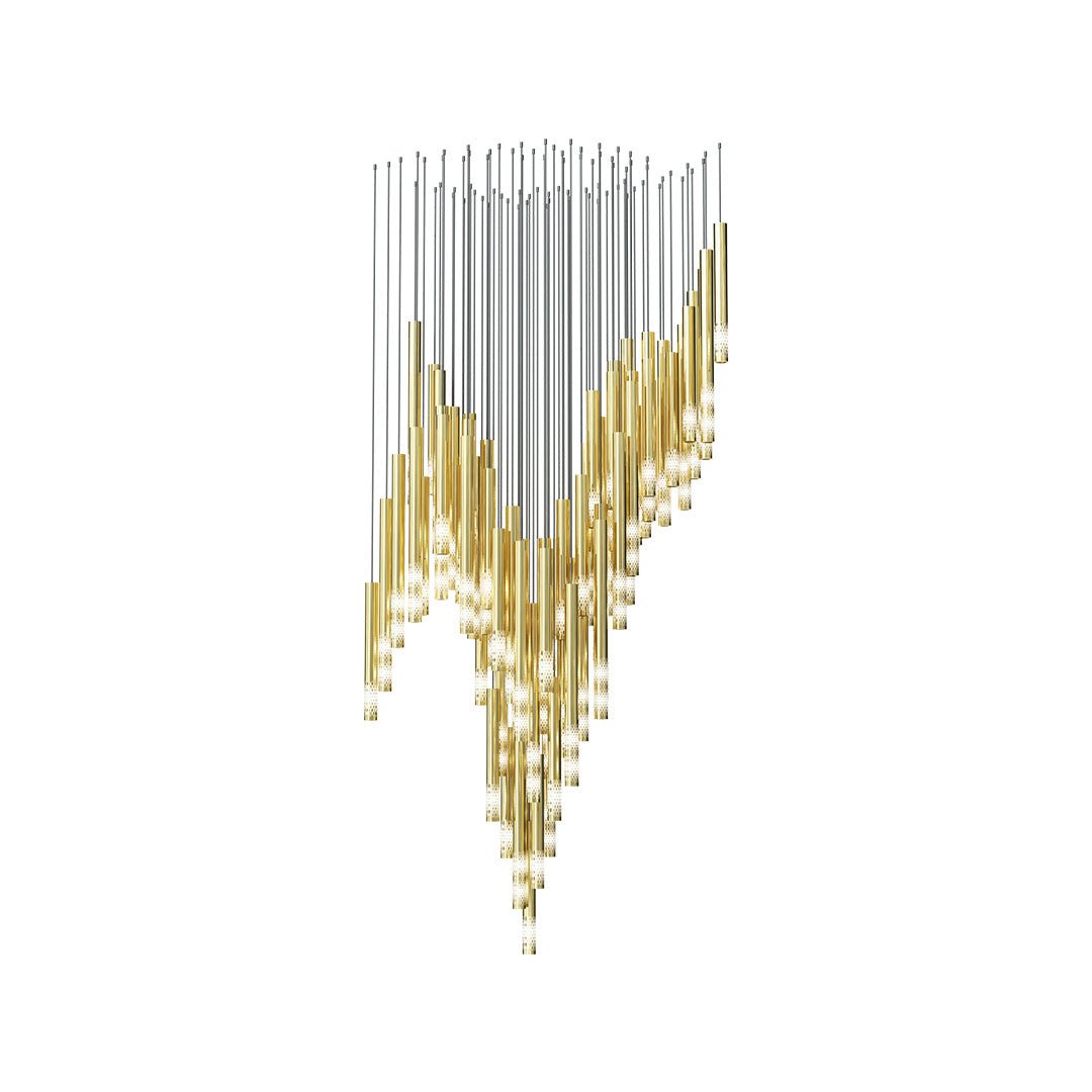 Ovynira Gold Rod Chandelier-Neutral Decor