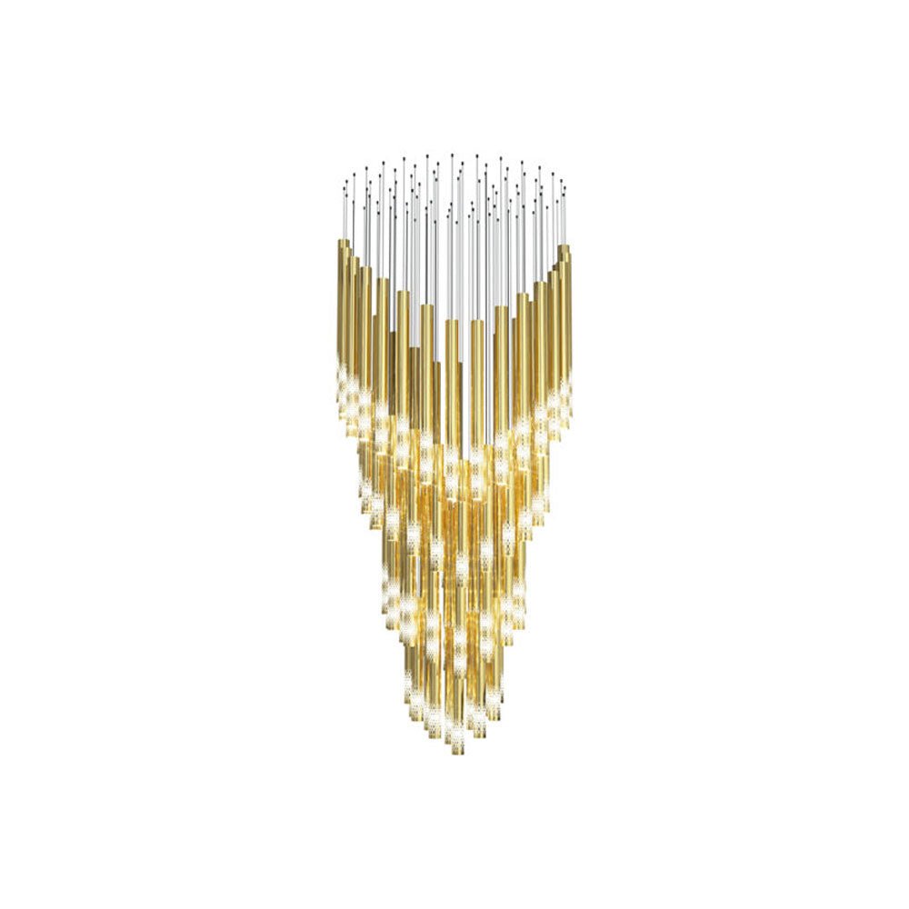 Ovynira Gold Rod Chandelier-Neutral Decor