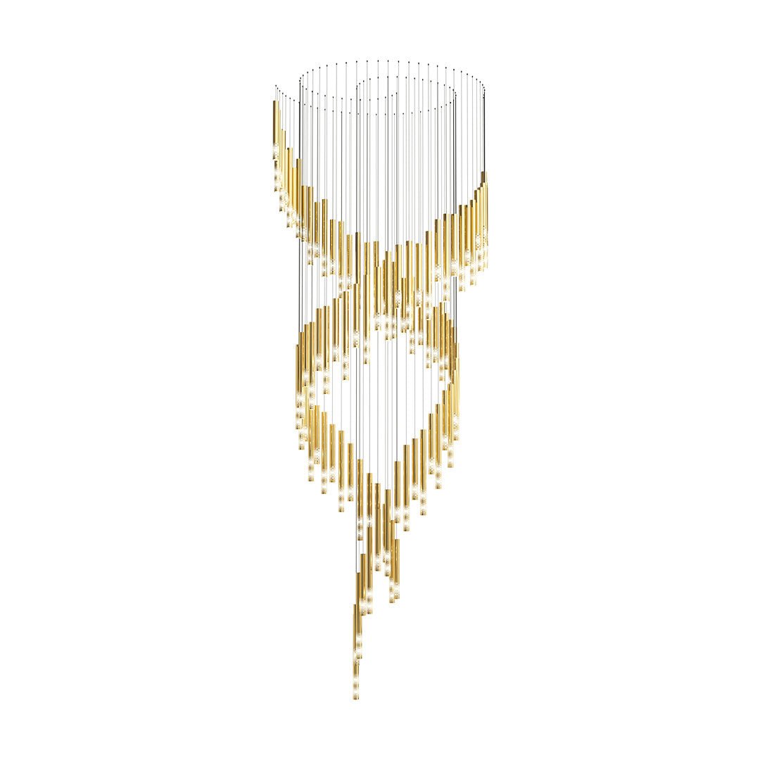 Ovynira Gold Rod Chandelier-Neutral Decor