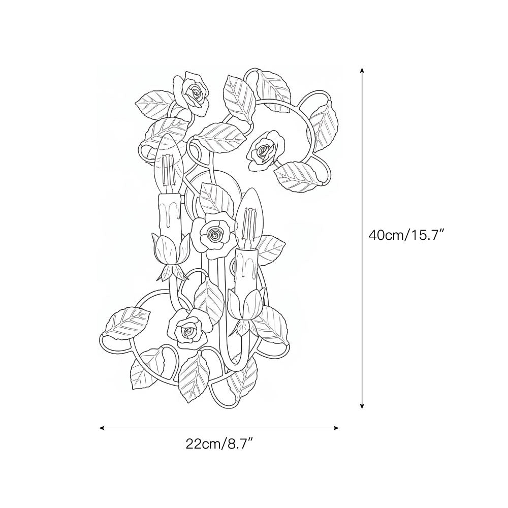 Front view of the dual-head Symphony Rose Basket Sconce.