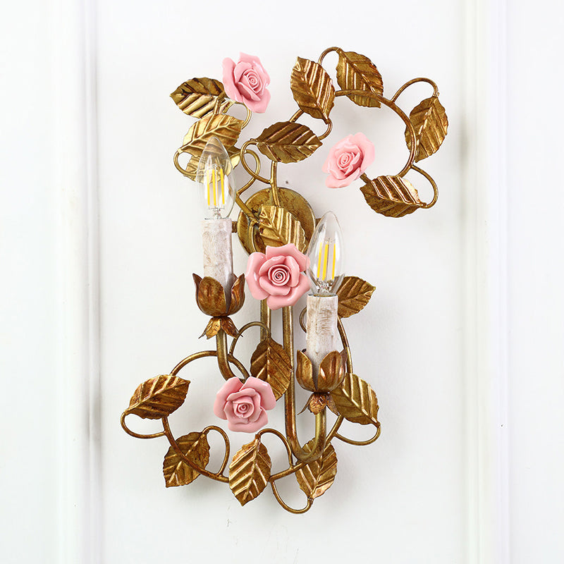 The sconce in a vintage-themed room setting.