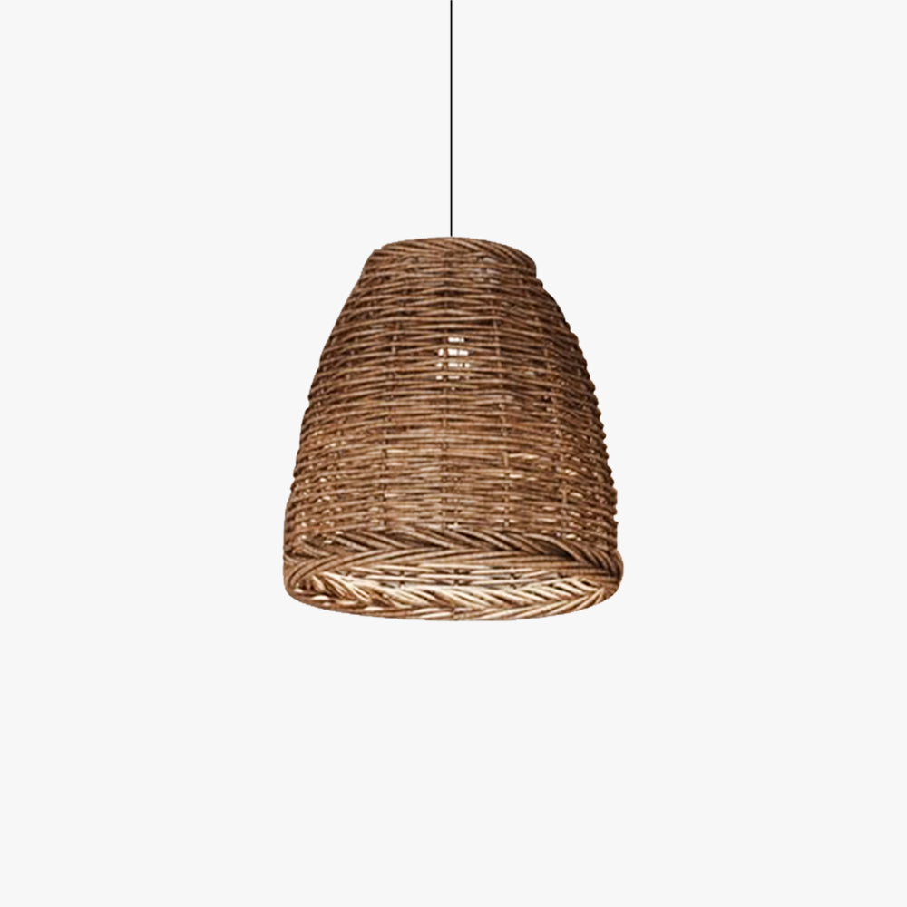 Muto Vintage Rustic LED Pendant Light Rattan Living Room Bedroom - Neutral Decor