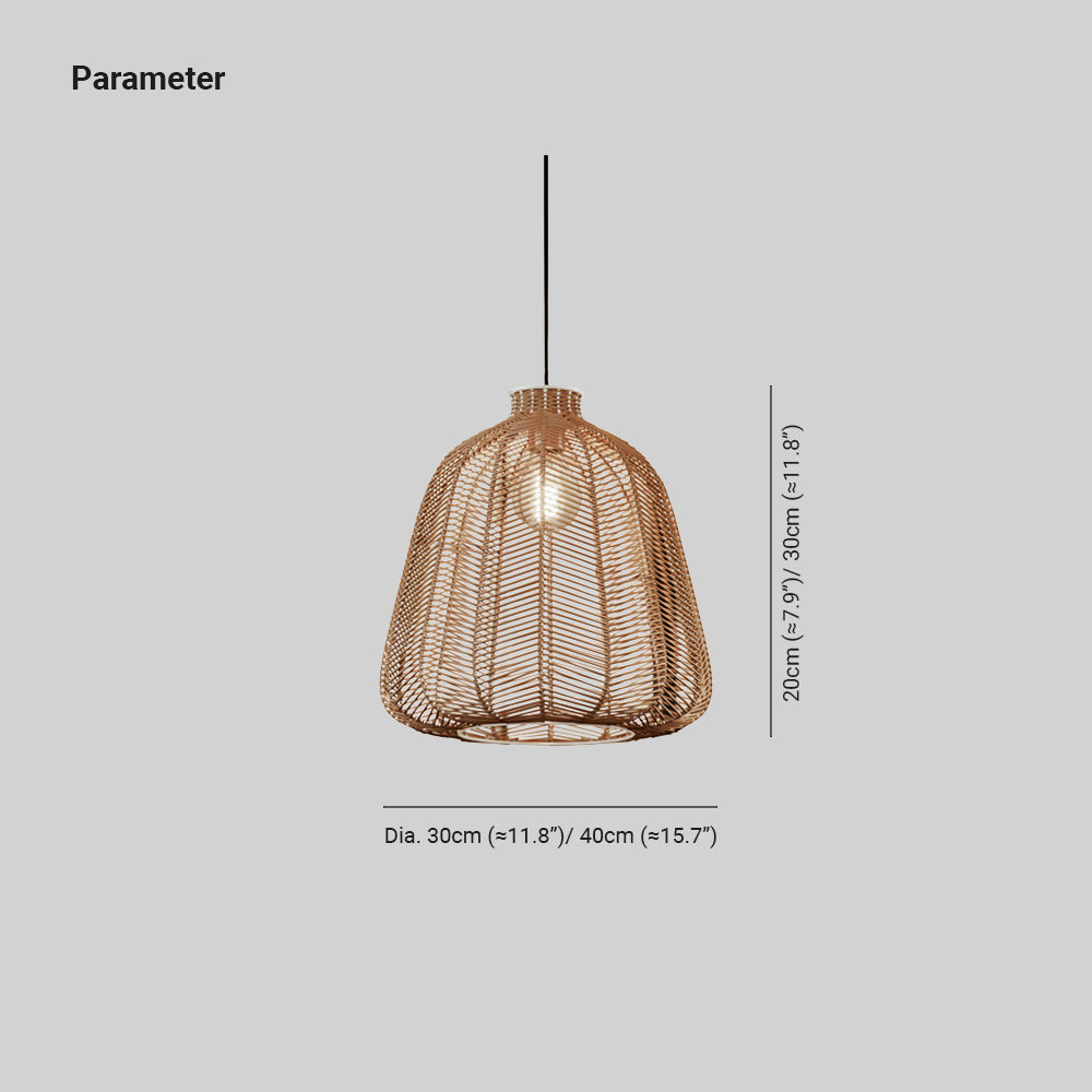 Muto Minimalist LED Pendant Light Rattan Living Room Bedroom Bar - Neutral Decor