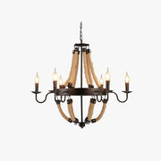 Epoch Industrial LED Pendant Light Metal/Rope Black Living Room/Bar - Neutral Decor