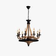 Epoch Antique LED Pendant Light Black Metal/Rope Bar - Neutral Decor