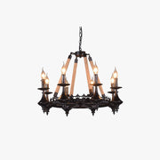 Epoch Retro Candle Chandelier Black Metal/Rope Restaurant/Bar - Neutral Decor