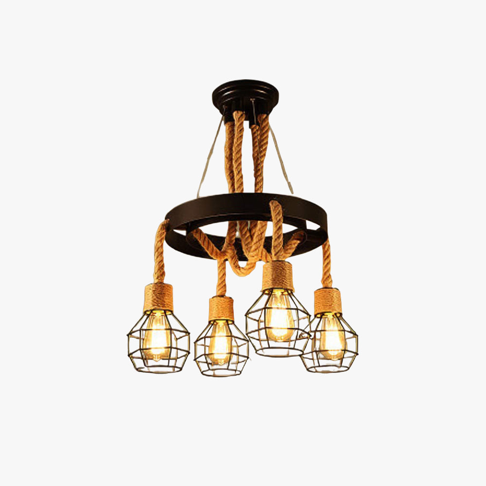 Epoch Retro Industrial Globe Chandelier Black Metal Bar/Living Room - Neutral Decor
