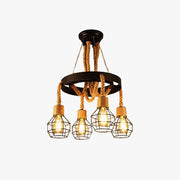 Epoch Retro Industrial Globe Chandelier Black Metal Bar/Living Room - Neutral Decor