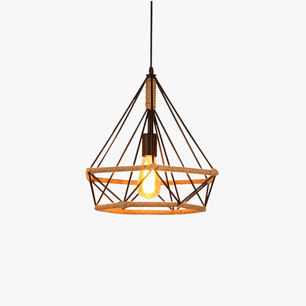 Epoch Countryside Diamond Pendant Light Black Metal Kitchen/Cafe - Neutral Decor