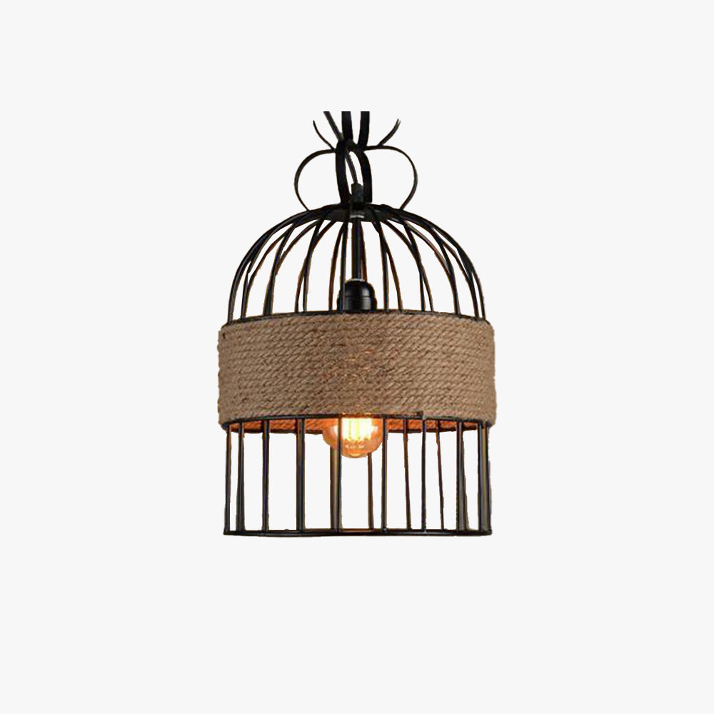 Epoch Design LED Birdcage Pendant Light Metal/Rope Cafe/Bar/Restaurant - Neutral Decor