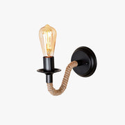 Epoch Vintage Indoor Wall Lamp Black Metal/Rope Indoor/Hallway - Neutral Decor
