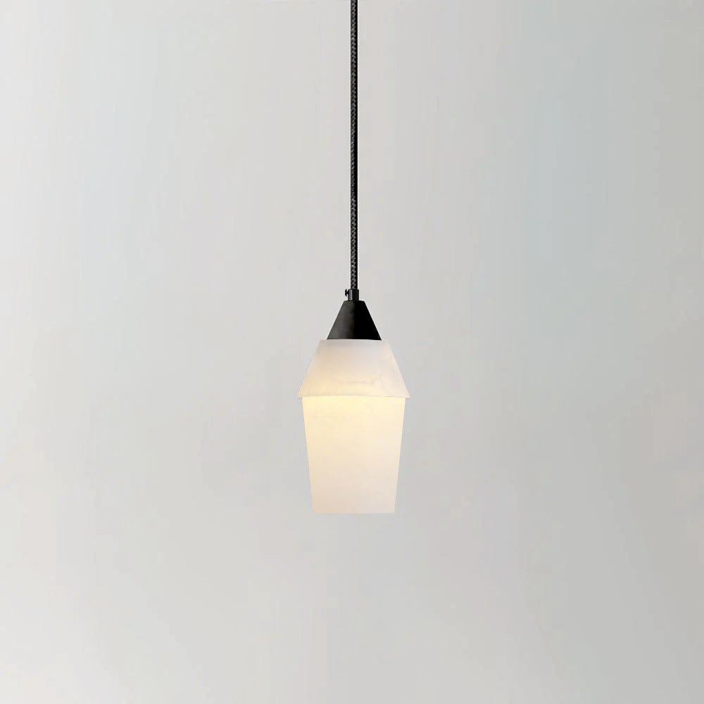 Ostara Brass & Alabaster Pendant Lamp-Neutral Decor