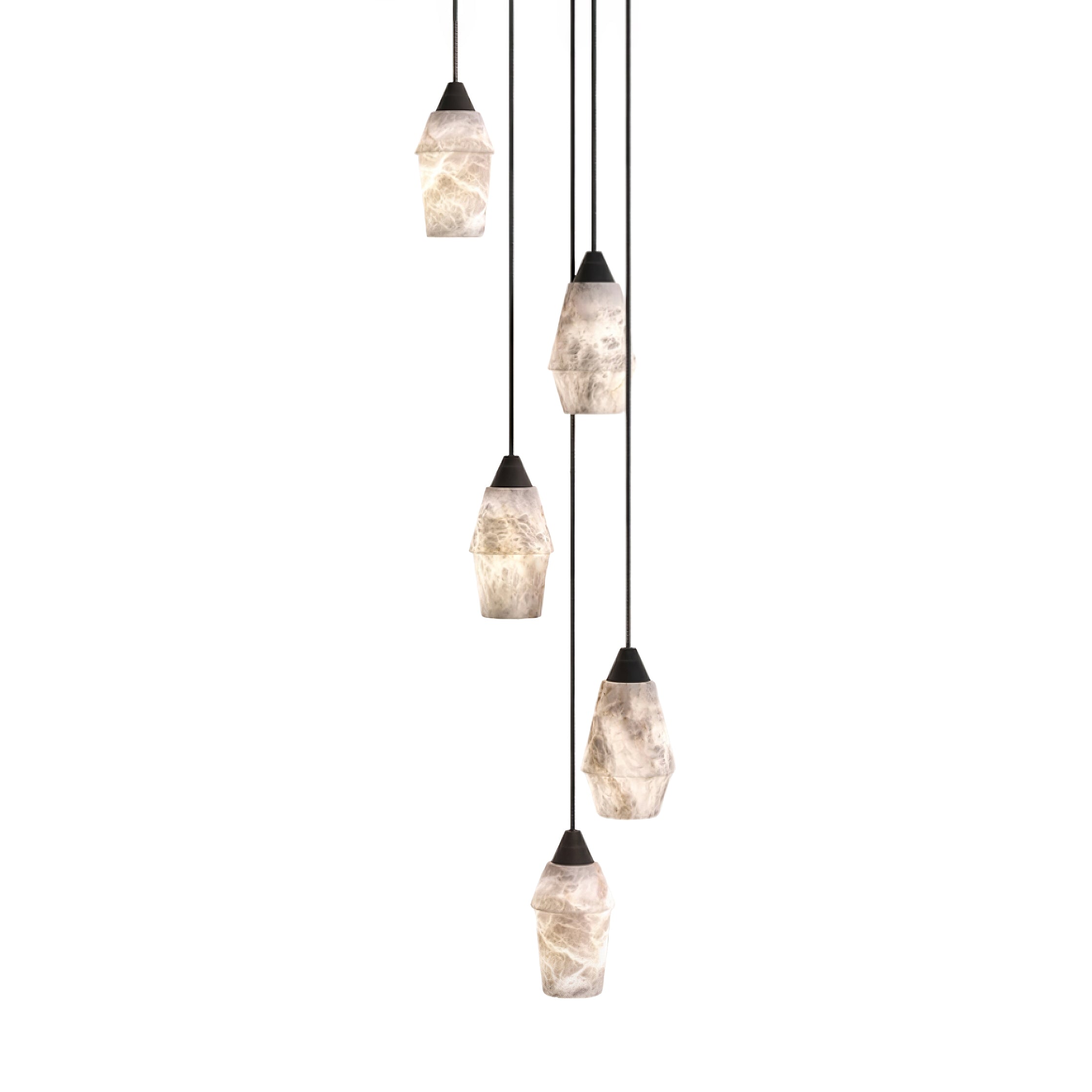 Ostara Brass & Alabaster Pendant Lamp-Neutral Decor