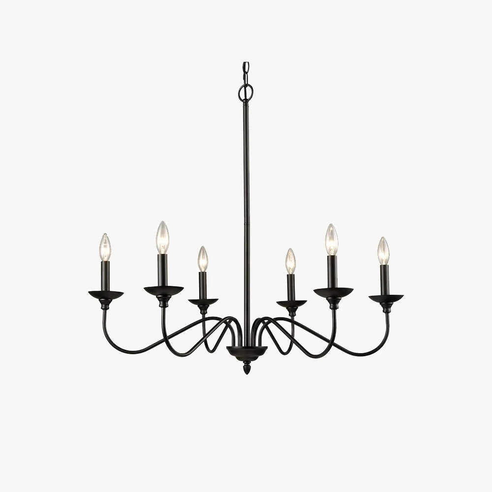 Silva Modern LED Chandelier Black Metal Bedroom Living Room - Neutral Decor