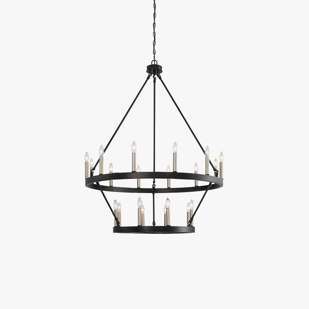 Silva Modern Industrial LED Chandelier Black Metal Living Room - Neutral Decor