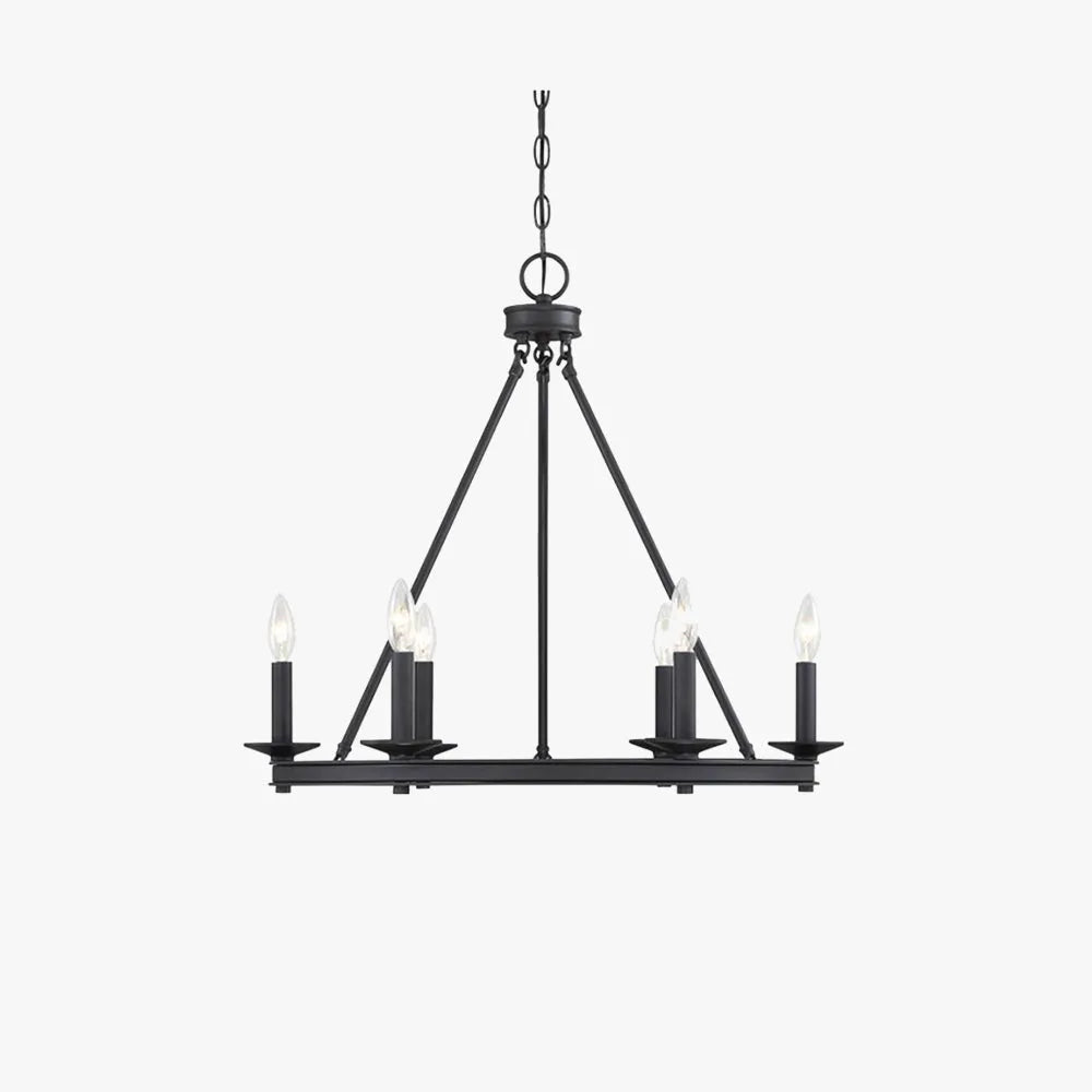 Silva Modern Candles Chandelier Black Metal Living Room/Bedroom - Neutral Decor