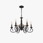 Silva Creative Retro Candle Chandelier Black Metal Bedroom - Neutral Decor