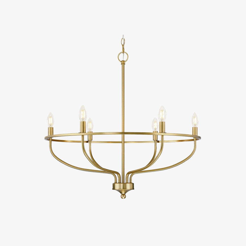 Silva Industrial Metal Candle Chandelier Black/Champagne Living Room/Bedroom - Neutral Decor