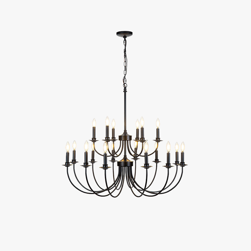 Silva LED Chandelier Black Metal Bedroom Living Room Ding Room - Neutral Decor