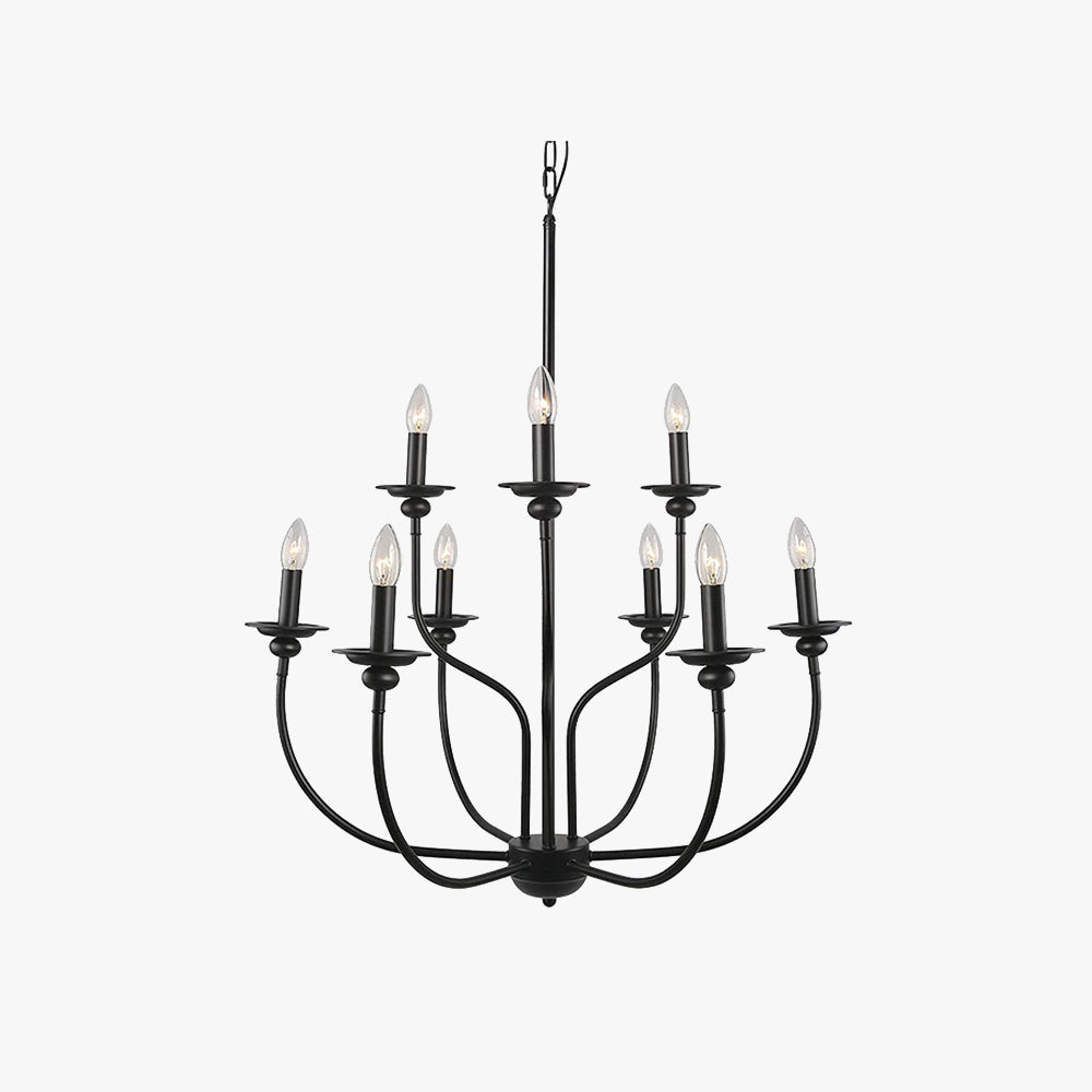 Silva Modern LED Chandelier Black Metal Bedroom Living Room - Neutral Decor