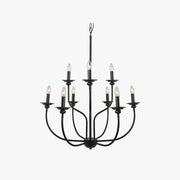 Silva Modern LED Chandelier Black Metal Bedroom Living Room - Neutral Decor
