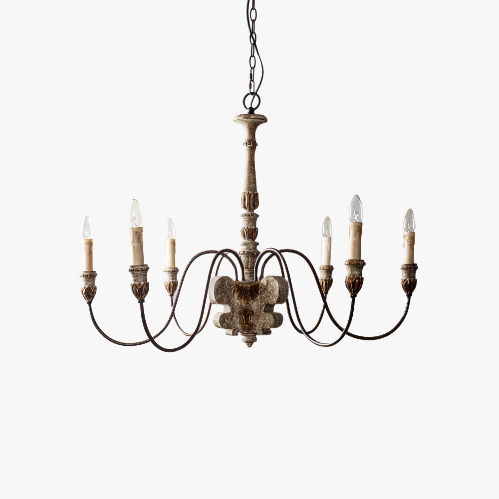 Silva Retro Design LED Chandelier Bronze Metal Living Room - Neutral Decor