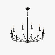 Silva Modern Industrial LED Chandelier Black Metal Living Room - Neutral Decor