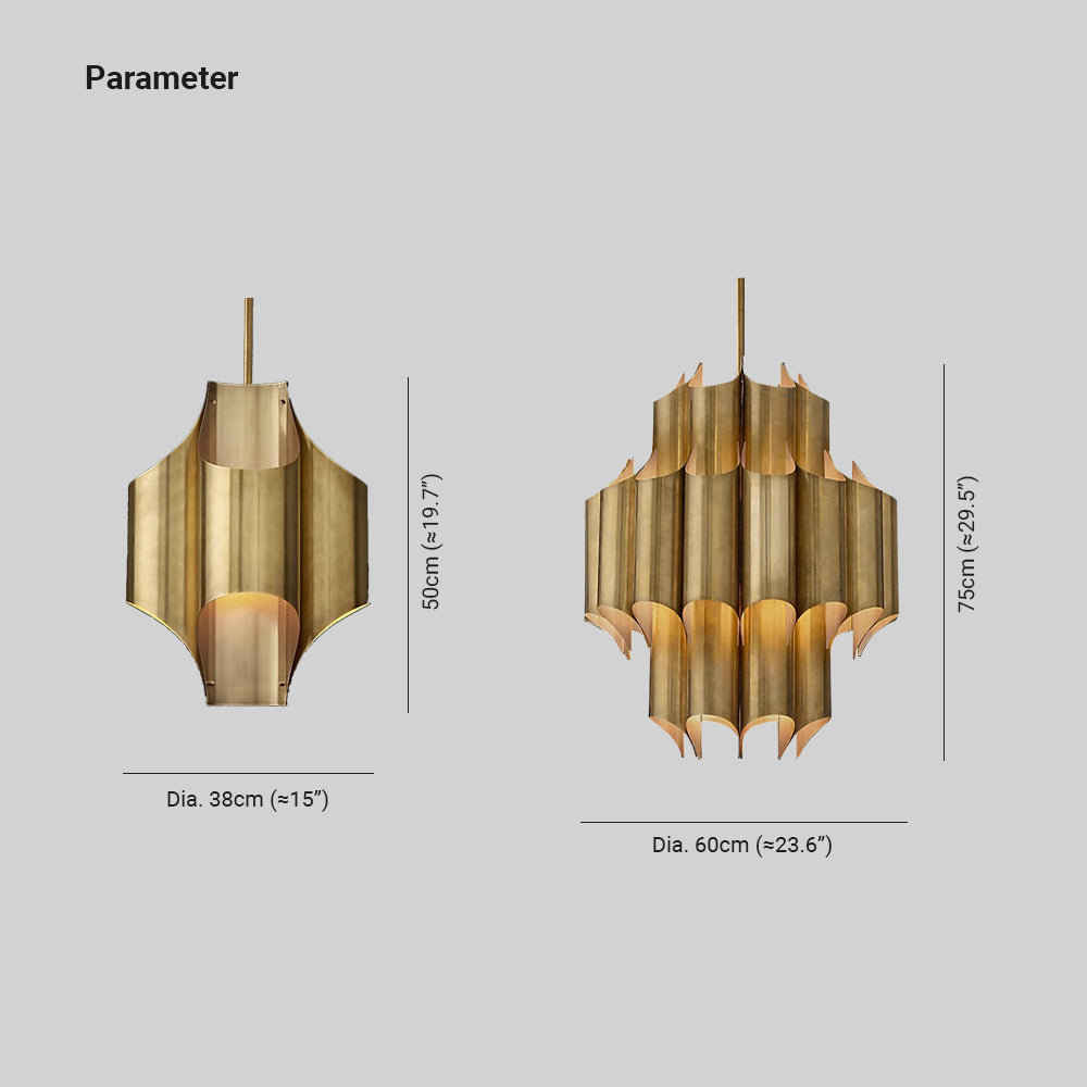 Arisha Simple Retro Creative Chandelier Brass Metal Bedroom - Neutral Decor