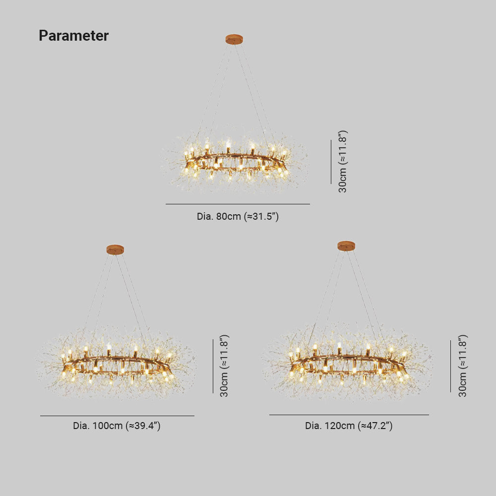 Arisha Modern Dandelion LED Pendant Light GoldCrystal Bedroom/Living Room - Neutral Decor