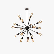 Austin Industrial Chandelier Black Restaurant Dining Room Metal - Neutral Decor