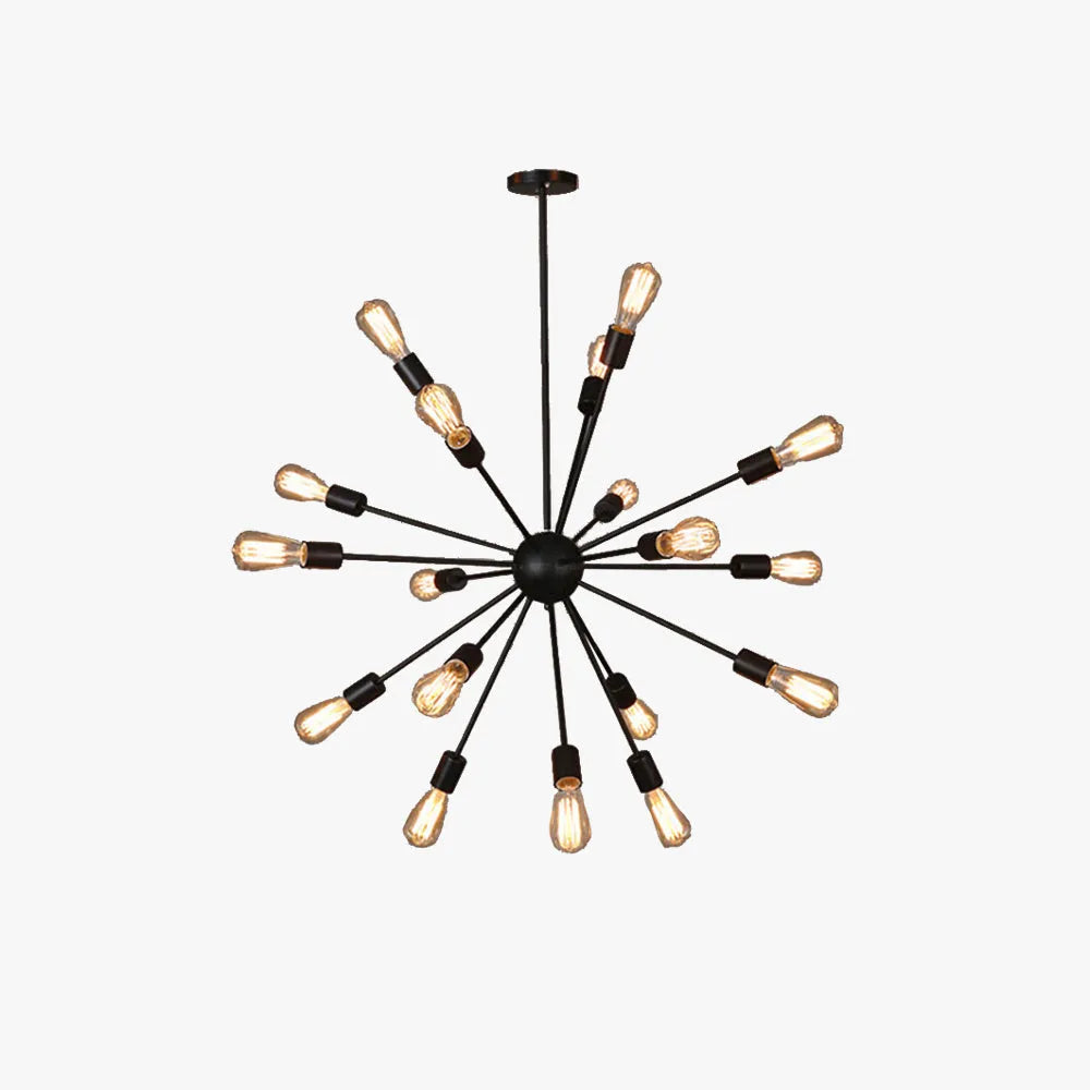 Austin Industrial Chandelier Black Restaurant Dining Room Metal - Neutral Decor