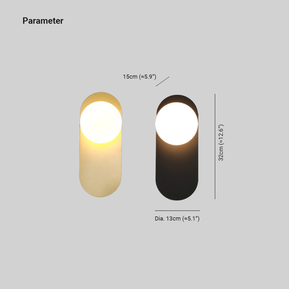 Valentina Modern LED Wall Lamp Black/Gold Glass Bedroom/Living Room - Neutral Decor