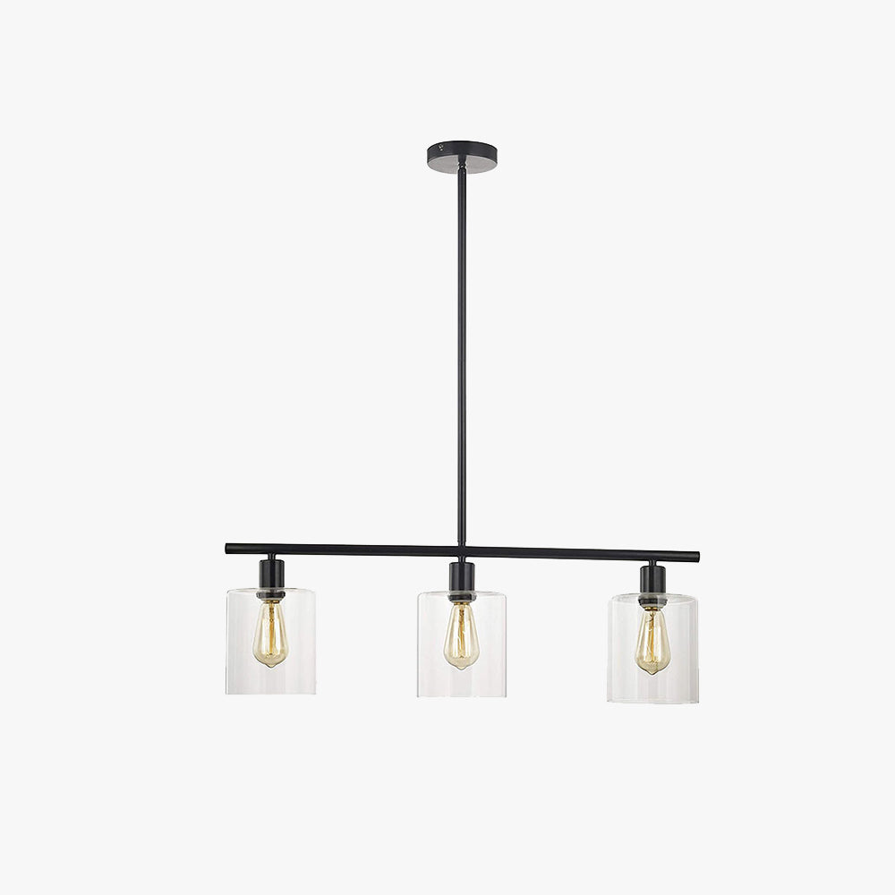 Arisha Industrial Minimalist LED Chandelier Black Metal Kitchen Island - Neutral Decor
