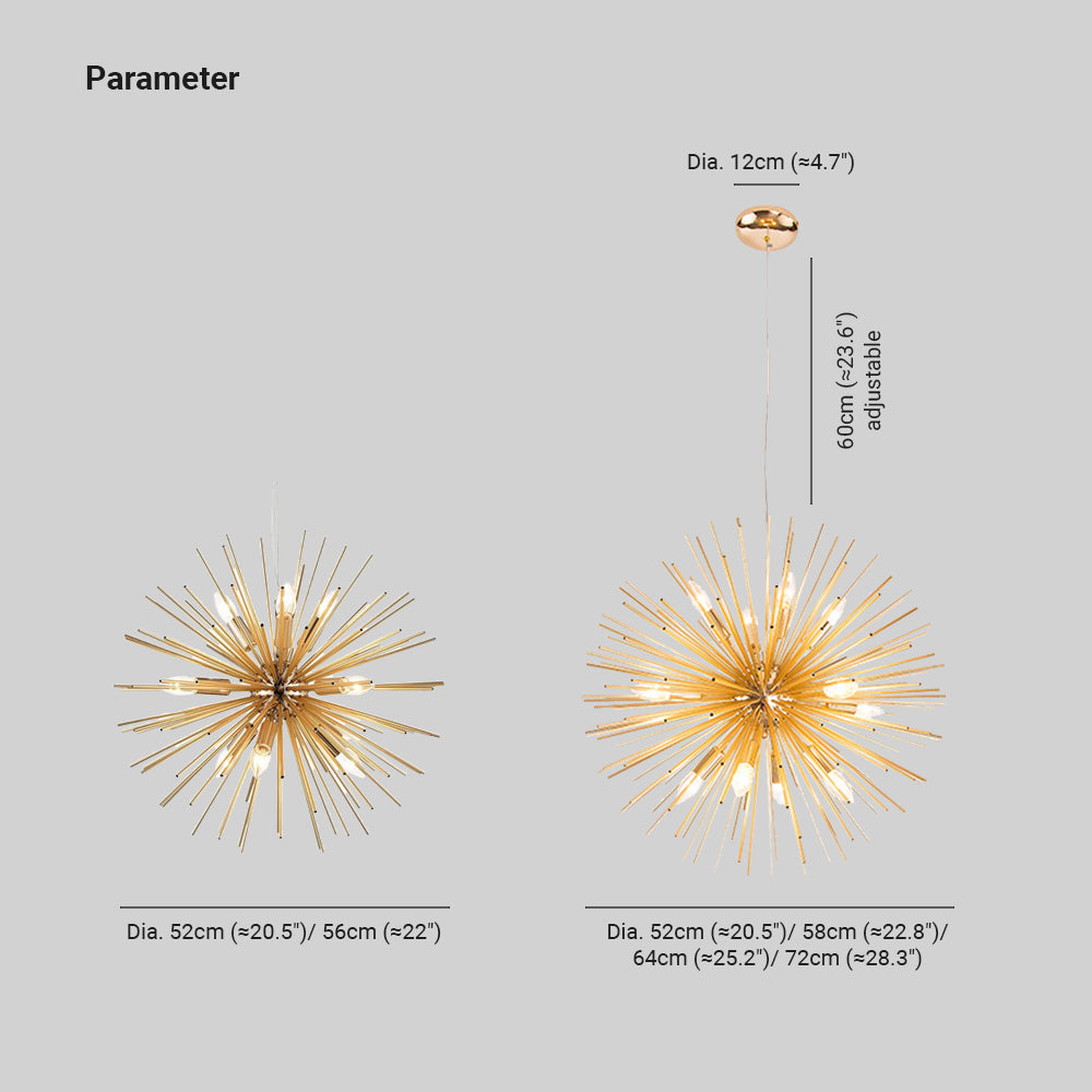 Arisha Modern LED Chandelier Gold Metal Dining/Living Room/Bedroom - Neutral Decor