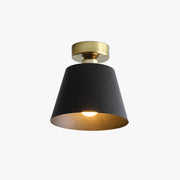 Arisha Cylindrical Metal Single Ceiling Light Black/White Dining Room - Neutral Decor