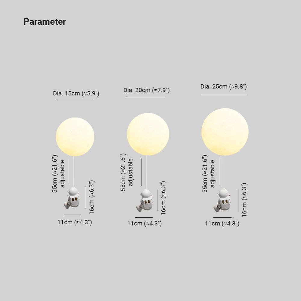 Aria Modern Moon LED Indoor Wall Lamp White Resin Kid's Room - Neutral Decor