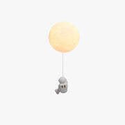 Aria Modern Moon LED Indoor Wall Lamp White Resin Kid's Room - Neutral Decor