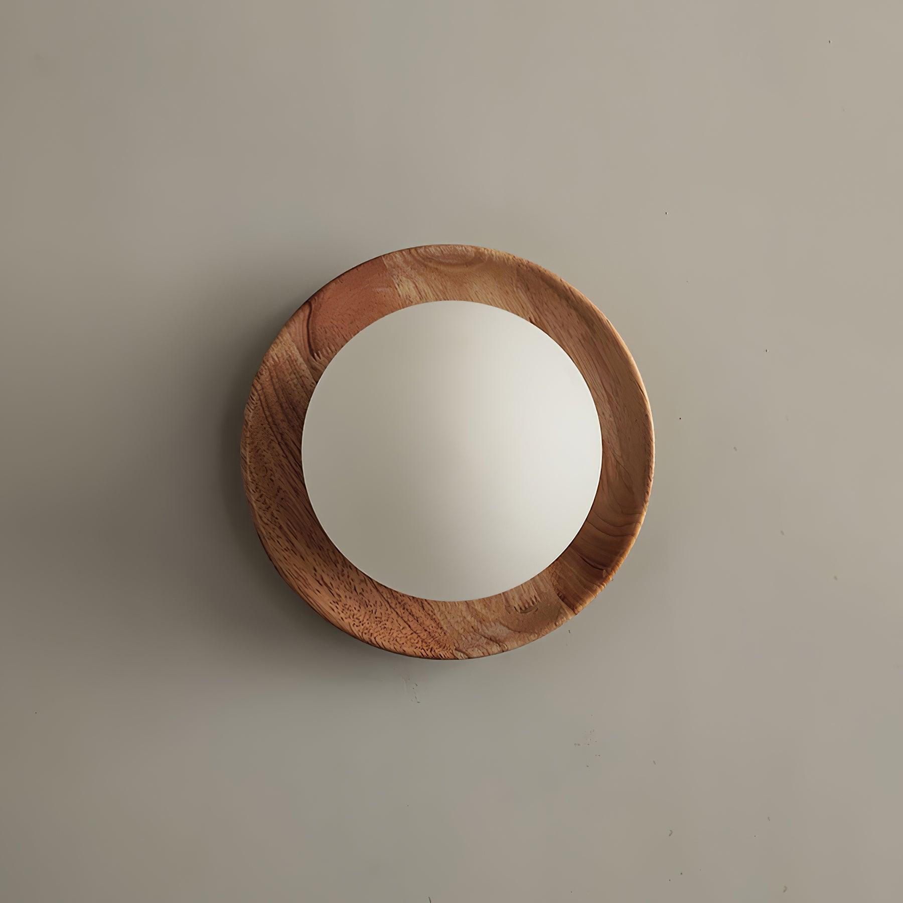 Wall Lamp Metal Body with Wood Rim Minimalist Style