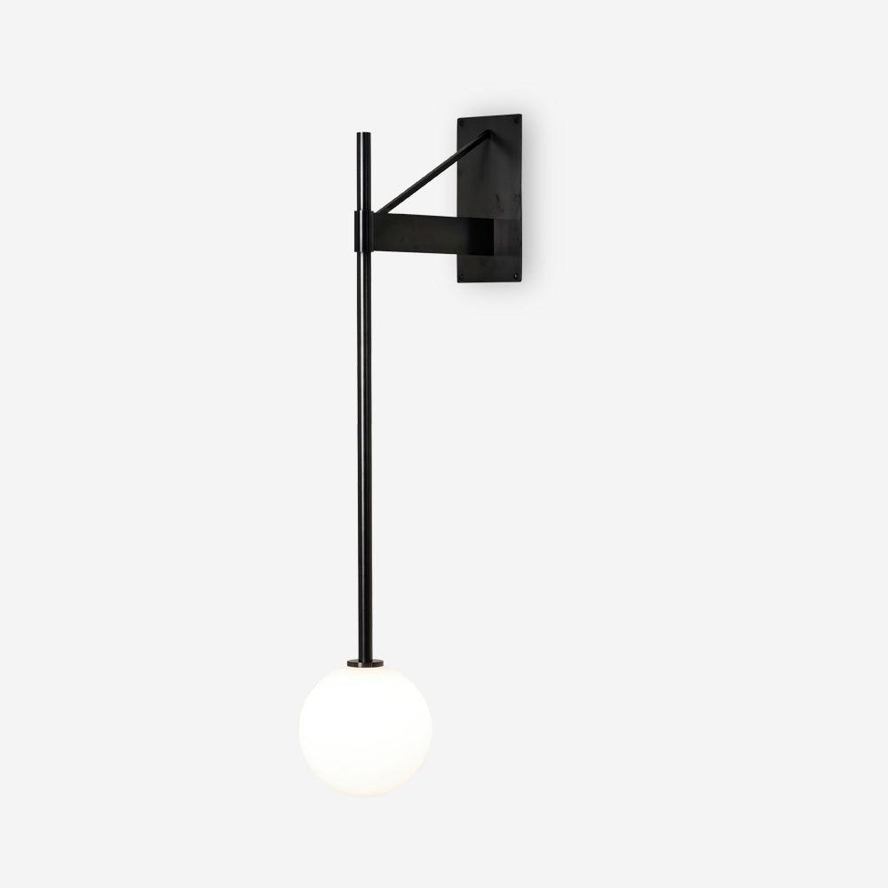 Wall Lamp Metal Rod Glass Globe Minimal Lamp Fixture Bedside