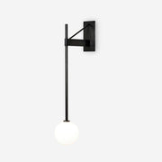 Wall Lamp Metal Rod Glass Globe Minimal Lamp Fixture Bedside