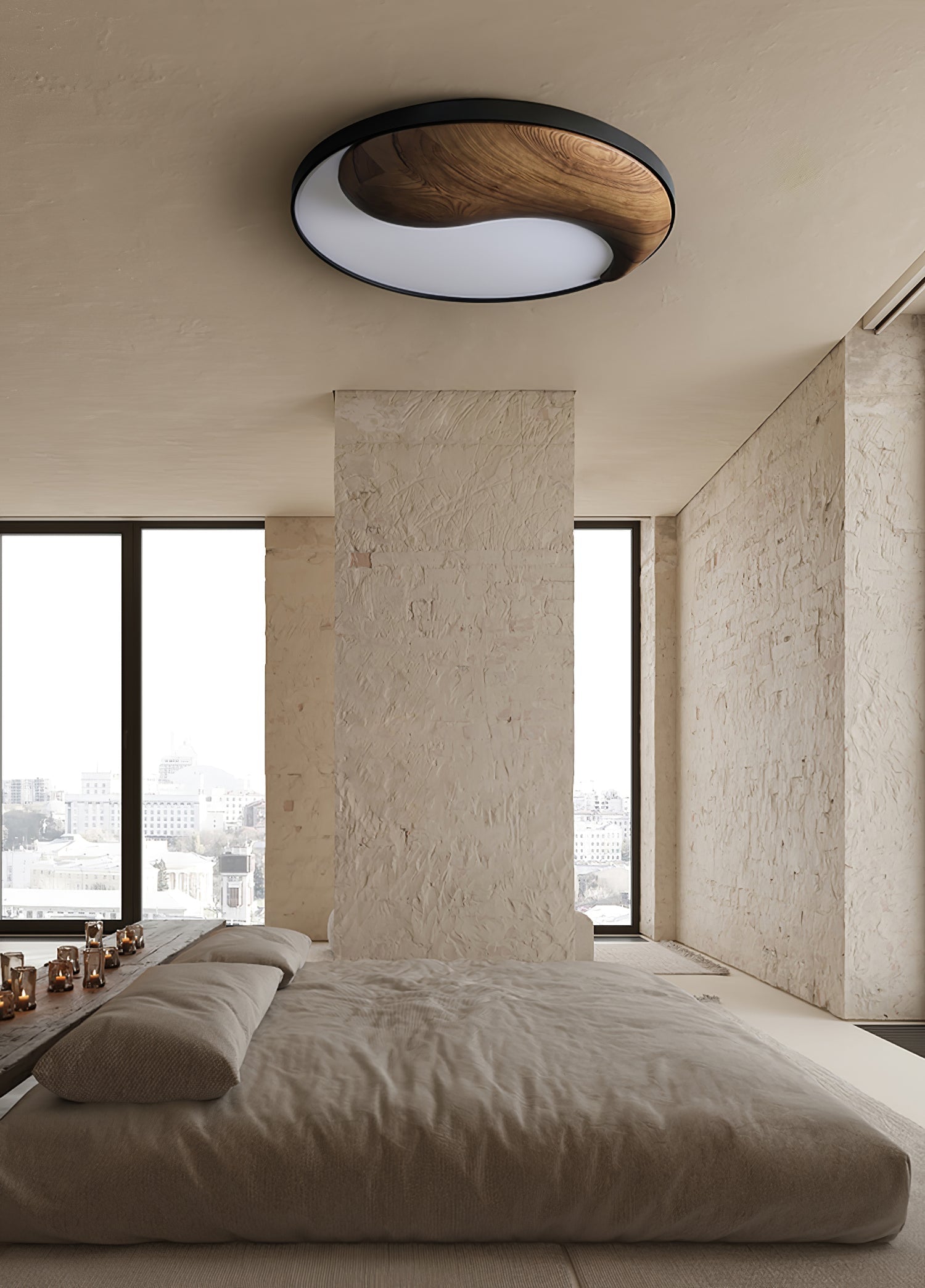 Ivelor Modern Minimalist Balance Wood Ceiling Light-Neutral Decor
