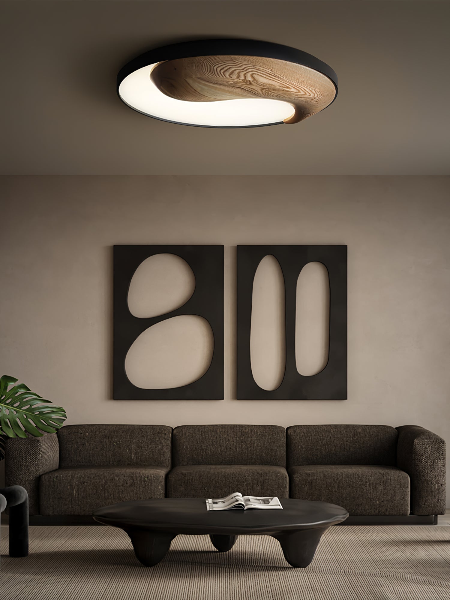 Ivelor Modern Minimalist Balance Wood Ceiling Light-Neutral Decor