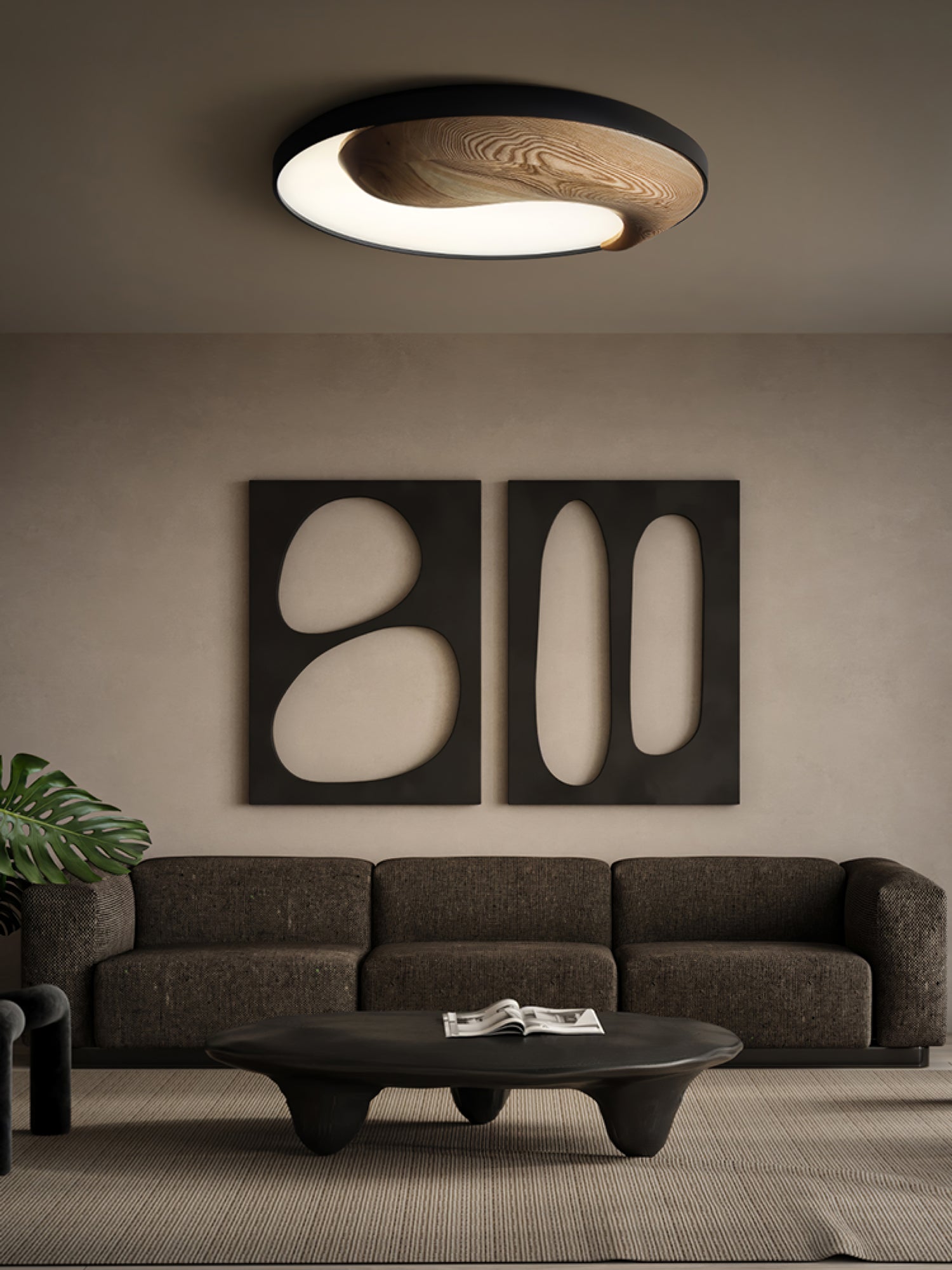 Ivelor Modern Minimalist Balance Wood Ceiling Light-Neutral Decor